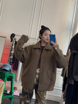 LESUGIATELIER ALPACA BOMBER JACKET