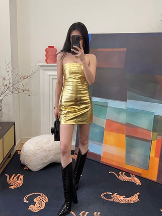 CULTNAKED DANCING ON THE TABLE SKORT IN GOLD CROC