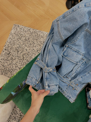 HED MAYNER - BELTED DENIM JACKET