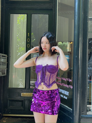 GUIZIO - Aleia Ruffle Corset / Amethyst