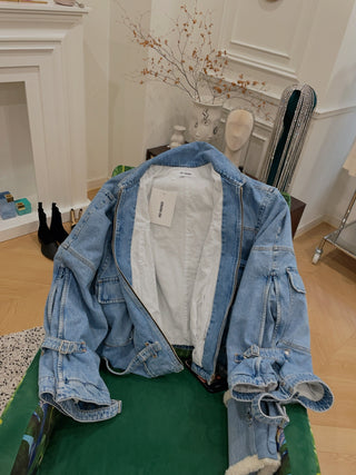 HED MAYNER - BELTED DENIM JACKET