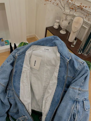 HED MAYNER - BELTED DENIM JACKET