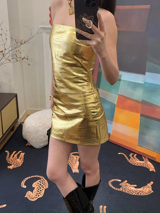 CULTNAKED DANCING ON THE TABLE SKORT IN GOLD CROC