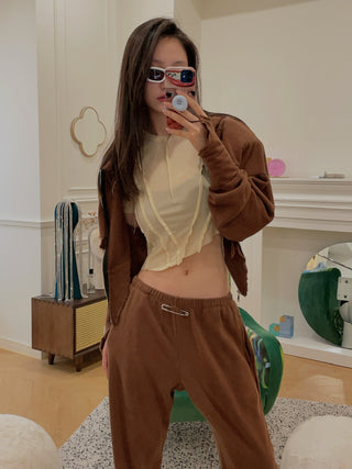 SAMI VINTAGE - SAFETY PIN SWEATPANTS / DOUBLE  DYED BROWN