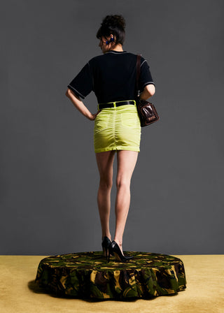 MARTINE ROSE - CLASSIC BOMBER SKIRT / GREEN LIME