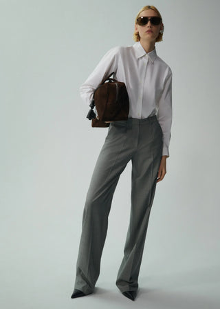 MAGDA BUTRYM - Wide leg tailored wool pants in grey