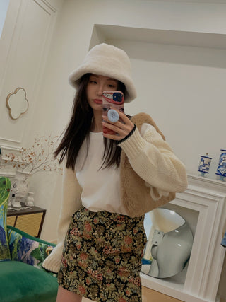 ROKH - Jaquard Floral Mini Skirt