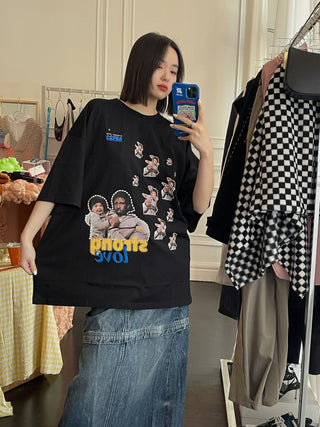 MARTINE ROSE - KNITTED OVERSIZED S/S T-SHIRT / BKCRT