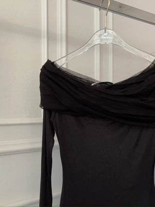 CHRISTOPHER ESBER SONORA VEILED L/S TOP