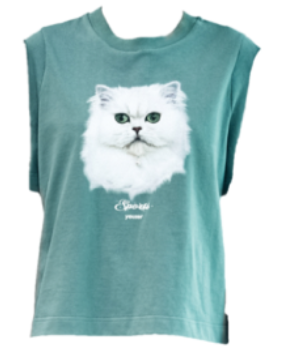 YOUSER  LOVELY CAT SLEEVELESS in Jade Green